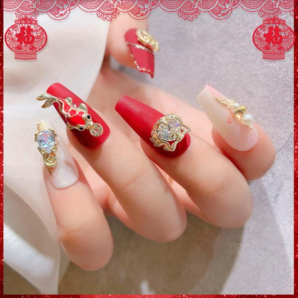 Phụ Kiện Trang Trí Móng Tay Họa Tiết Năm Mới 2022 Sang Trọng Cho Nữ|Túi Đựng Tiền Trang Trí Móng Tay Nghệ Thuật DIY