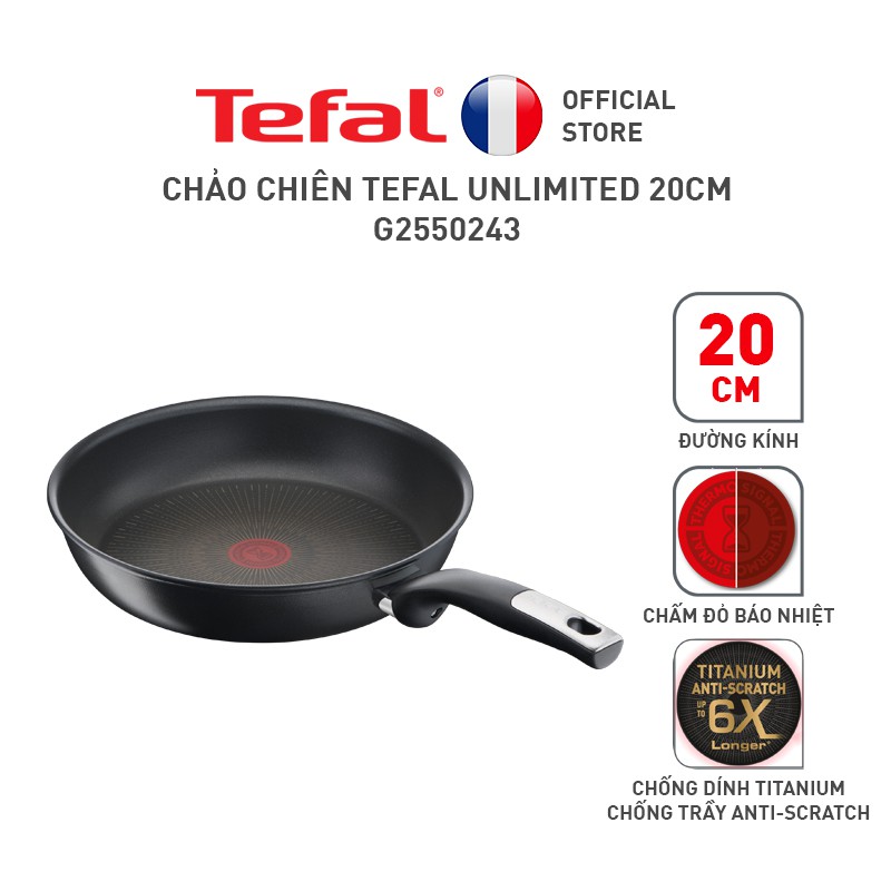 [Mã LIFEHL25 giảm 10% đơn 350K] Chảo chiên Tefal Unlimited 20cm