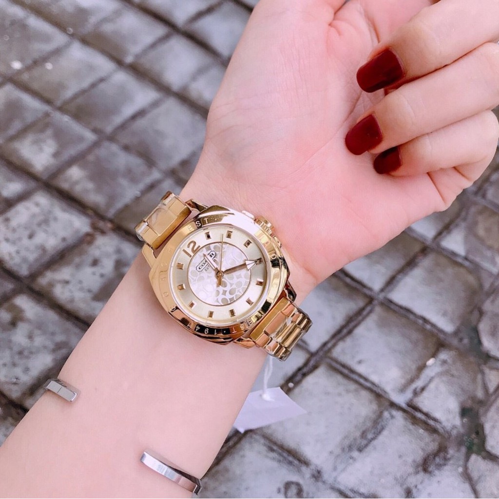 Đồng Hồ Coach Nữ Dây Kim Loại Vàng 35mm