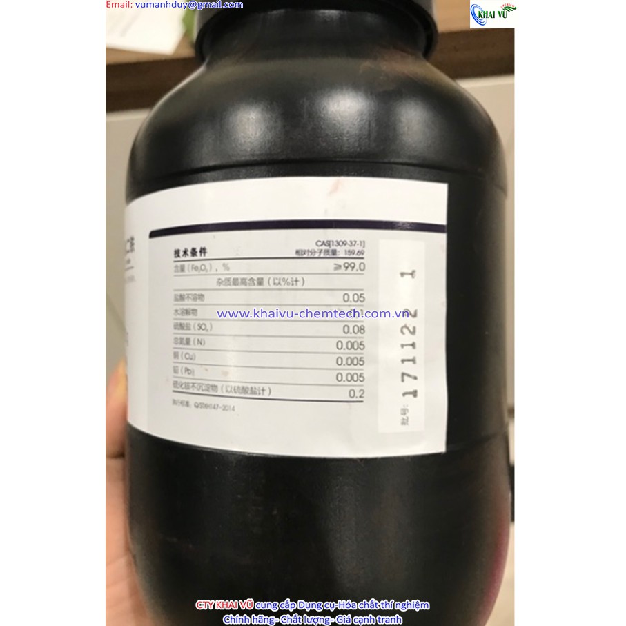 Fe2O3 bột sắt Oxit Iron III oxide chai 500g Xilong