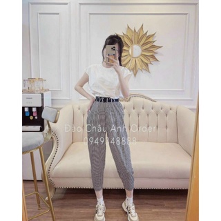 Quần lụa dáng lỡ bom cạp chun