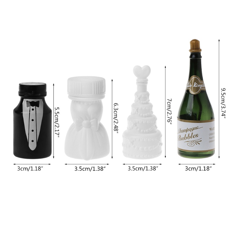 Bộ 10 Lọ Thổi Bong Bóng Xà Phòng Dùng Làm Quà Tặng Đám Cưới / Bánh Kem / Sâm Panh
