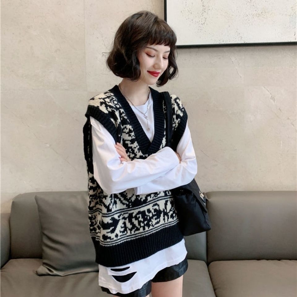 Áo len không tay dáng rộng thiết kế mới thời trang theo phong cách hàn quốc dành cho nữ