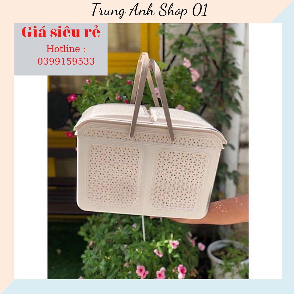 Làn nhựa đi sinh đa năng có nắp mở rộng tiện lợi, Giỏ đựng đồ sơ sinh cho bé