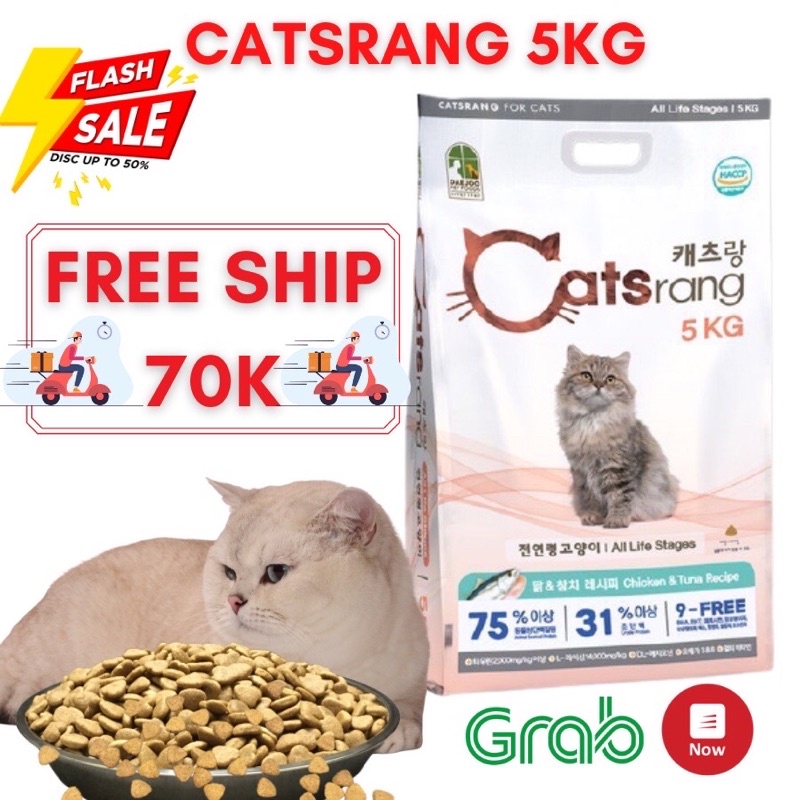 Thức ăb hạt cho mèo catsrang 5kg