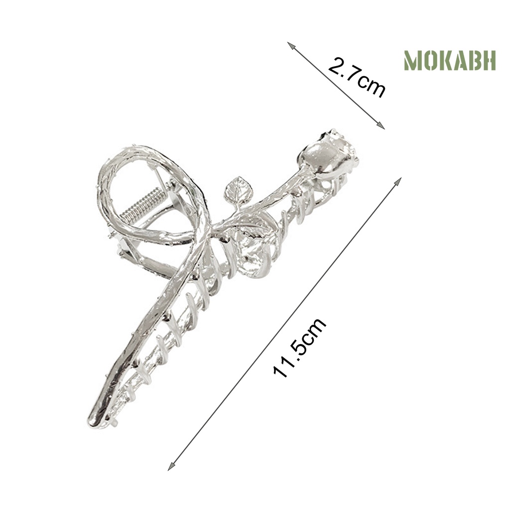 Kẹp Tóc Hình Hoa Hồng Màu Bạc Nhẹ Nhàng Thanh Lịch Cho Nữ