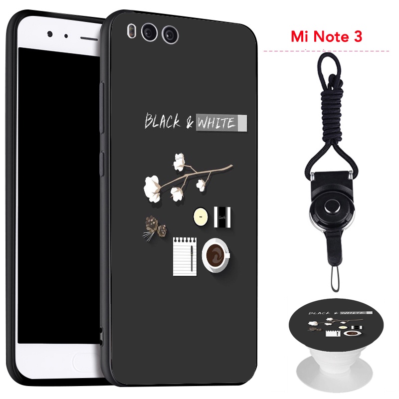 Ốp điện thoại silicon mềm có dây đeo đệm đỡ cho Xiaomi Mi Note 3