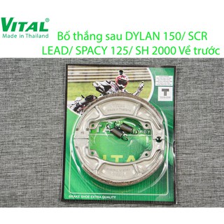 Bố thắng đùm Sau VITAL SH DYLAN, SPACY 125, SCR, LEAD Vision Spacy AB125 AB150 hiệu VITAL, Má phanh cơ xe máy,  VITAL to