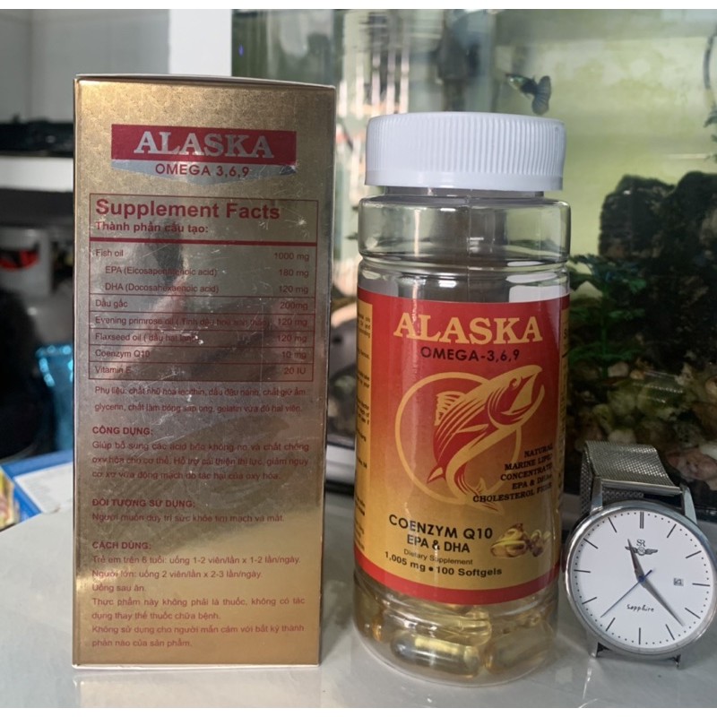 Dầu Cá Alaska Omega 369 Hộp 100 viên - Bổ Não, Tăng Cường Thị Lực, Giảm Nguy Cơ Mắc Bệnh Tim Mạch