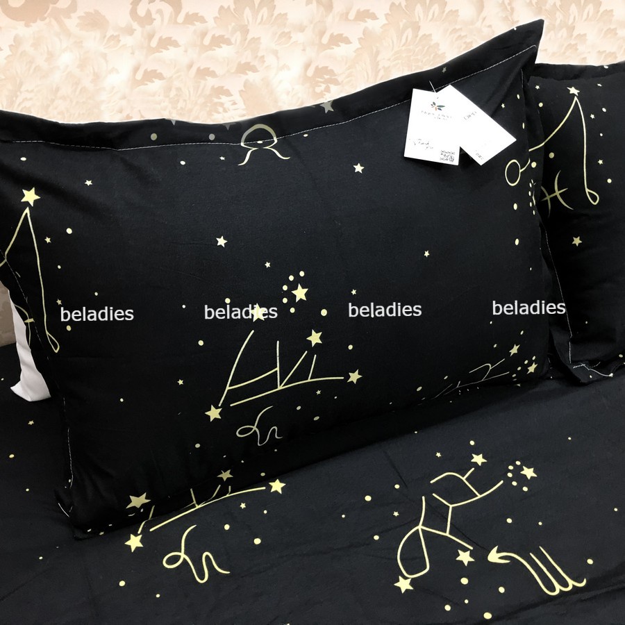 Gối ngủ (Vỏ gối kèm ruột gối) Beladies - Gối nằm vỏ poly cotton ruột bông hạt kháng khuẩn 45x65cm có khóa kéo dễ giặt