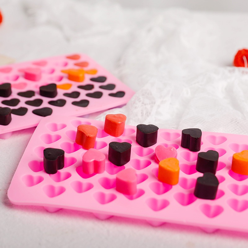 Khay nhựa silicone đựng bánh quy trang trí khay đá 55 hình trái tim RAYA