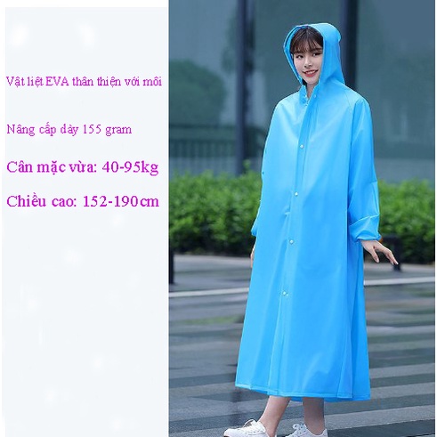 [Combo 2 bộ] Áo mưa 1 người thời trang đi mưa, Chất liệu Eva dày