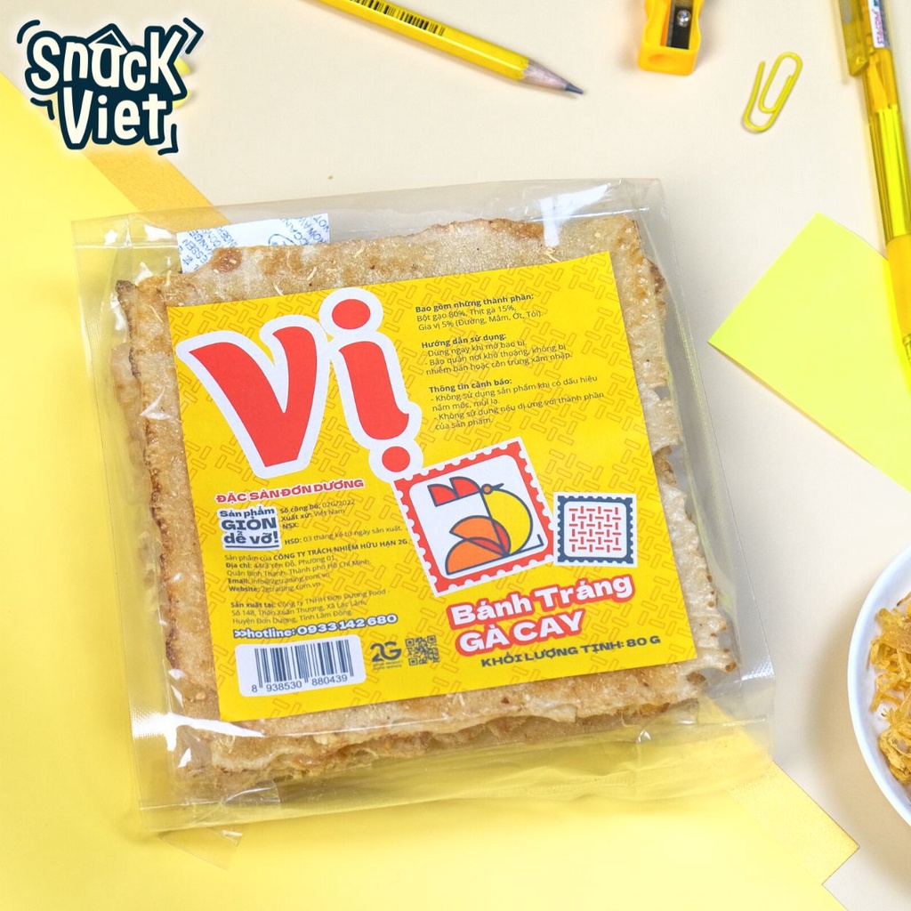 Bánh Tráng Gà Cay Vị - Túi Mini 80g đồ ăn vặt Sài Gòn cực ngon, cực rẻ 😱