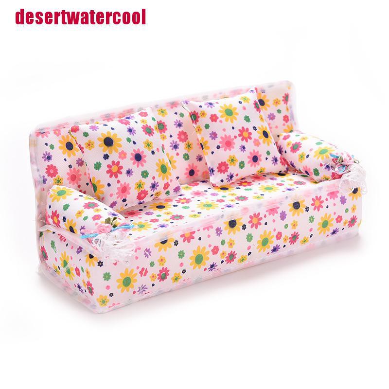 Set 3 Ghế Sofa 2 Gối Tựa Trang Trí Nhà Búp Bê Barbie