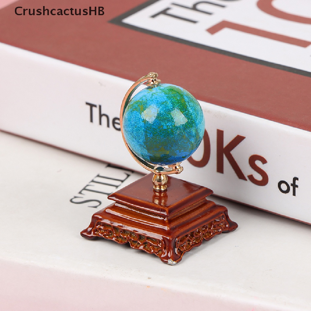 [CrushcactusHB] 1PCS Mini Metal 1:12 Vintage Blue World Globe Miniature Dollhouse Furniture Hot Sell
