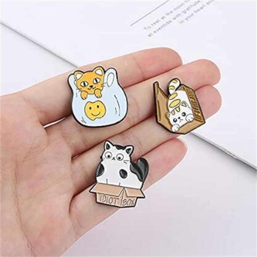 Ghim Cài Áo Hình Mèo Hoạt Hình Đáng Yêu
