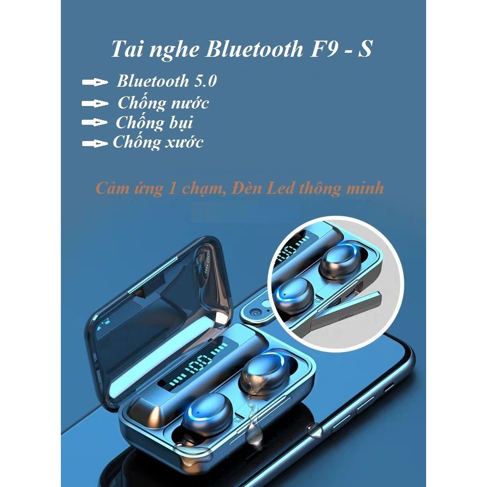 [Free Ship] Tai Nghe Bluetooth Không Dây F9 Pro -  Cảm Ứng Nhạy - Bass Cực Căng - Âm Cực Chắc -  Chống Nước - Chống Ồn