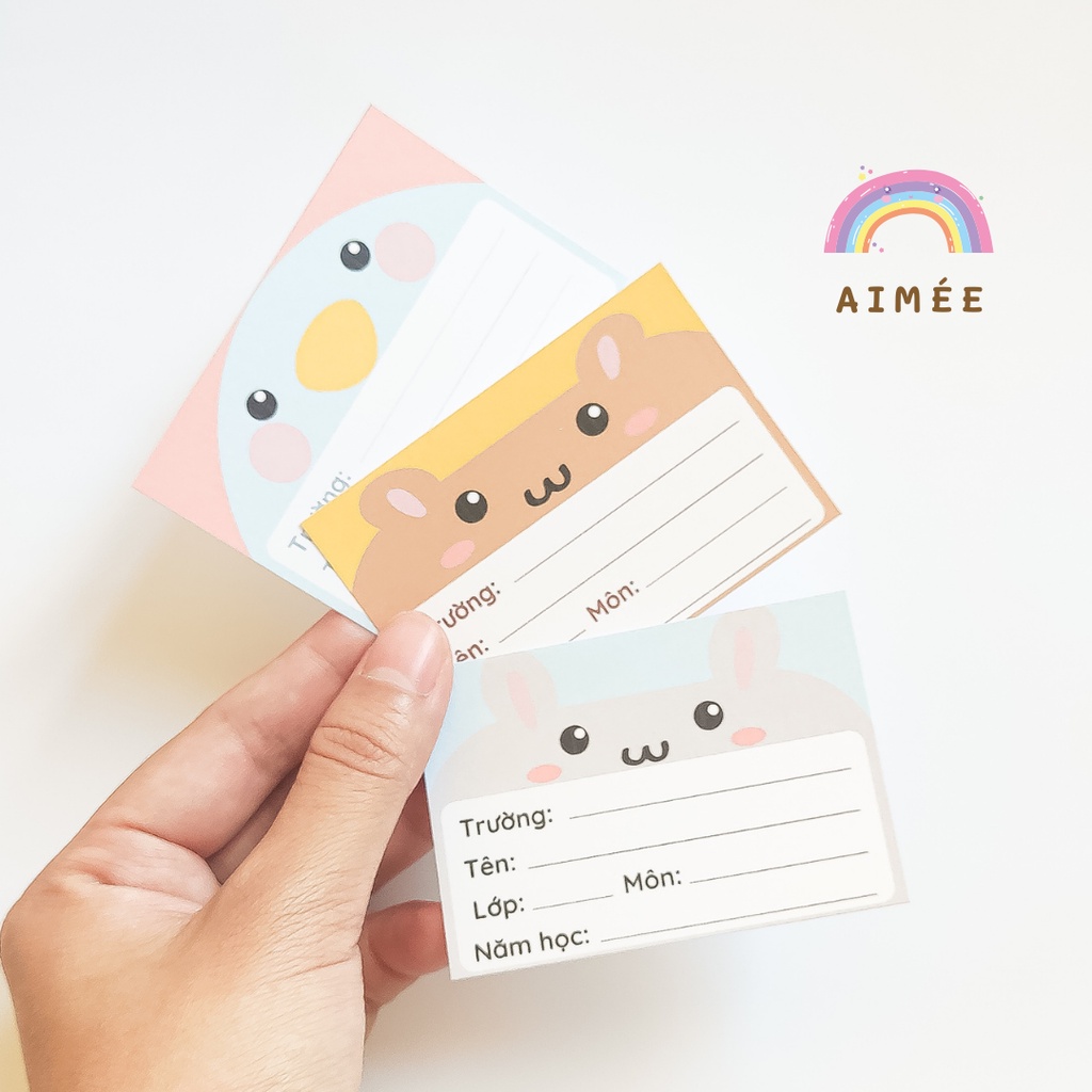 Set 12 nhãn vở dễ thương phong cách Hàn Quốc |design by Aimée|