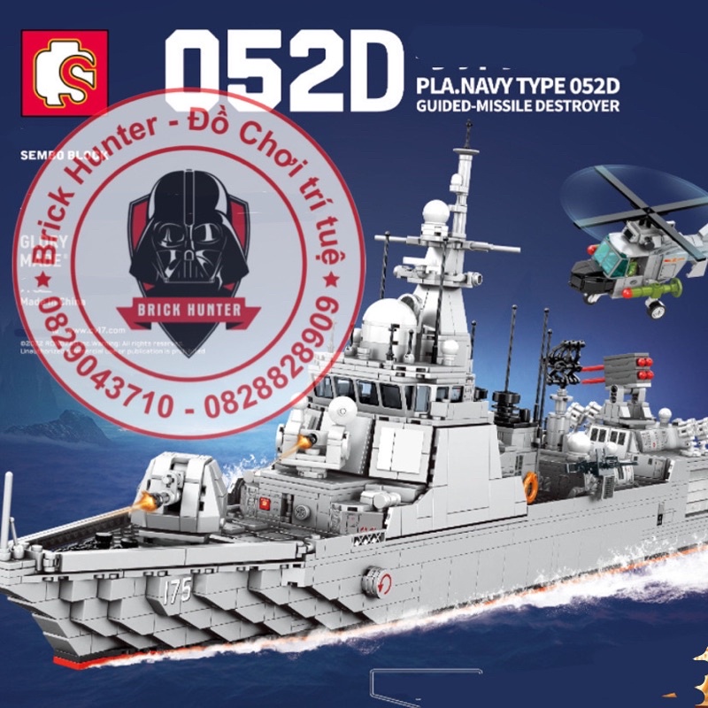 Army Sembo block 202058 PLA Navy Type 052D Guided Missile Destroyer bộ lắp ráp Tàu khu trục hạm phóng tên lửa dẫn đường