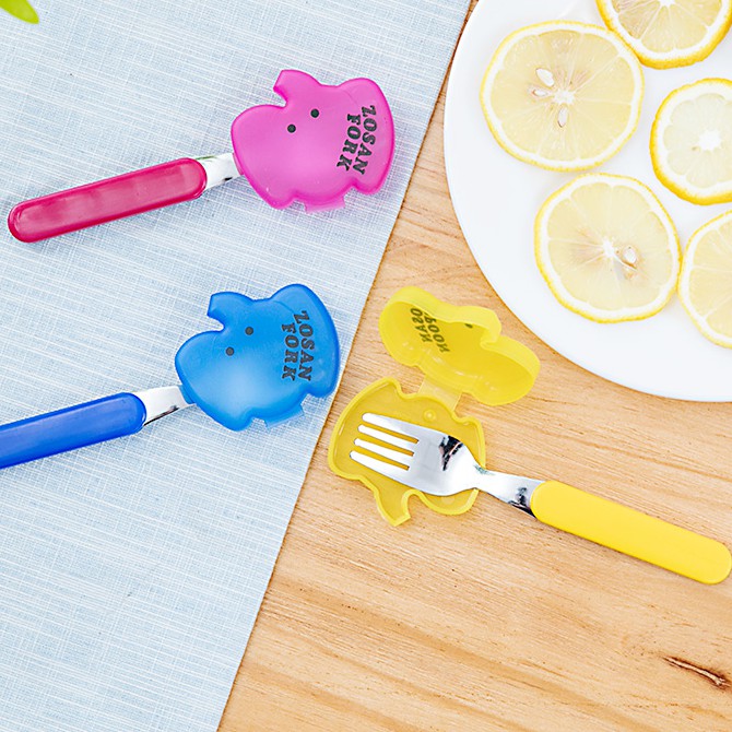 Thìa, dĩa INOX kèm hộp đựng Zosan Nhật Bản cho bé