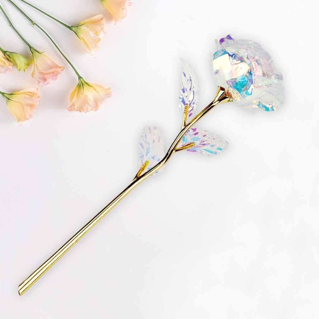 Hoa hồng giả lá vàng 24K có đèn led/không có đèn led độc đáo làm quà tặng