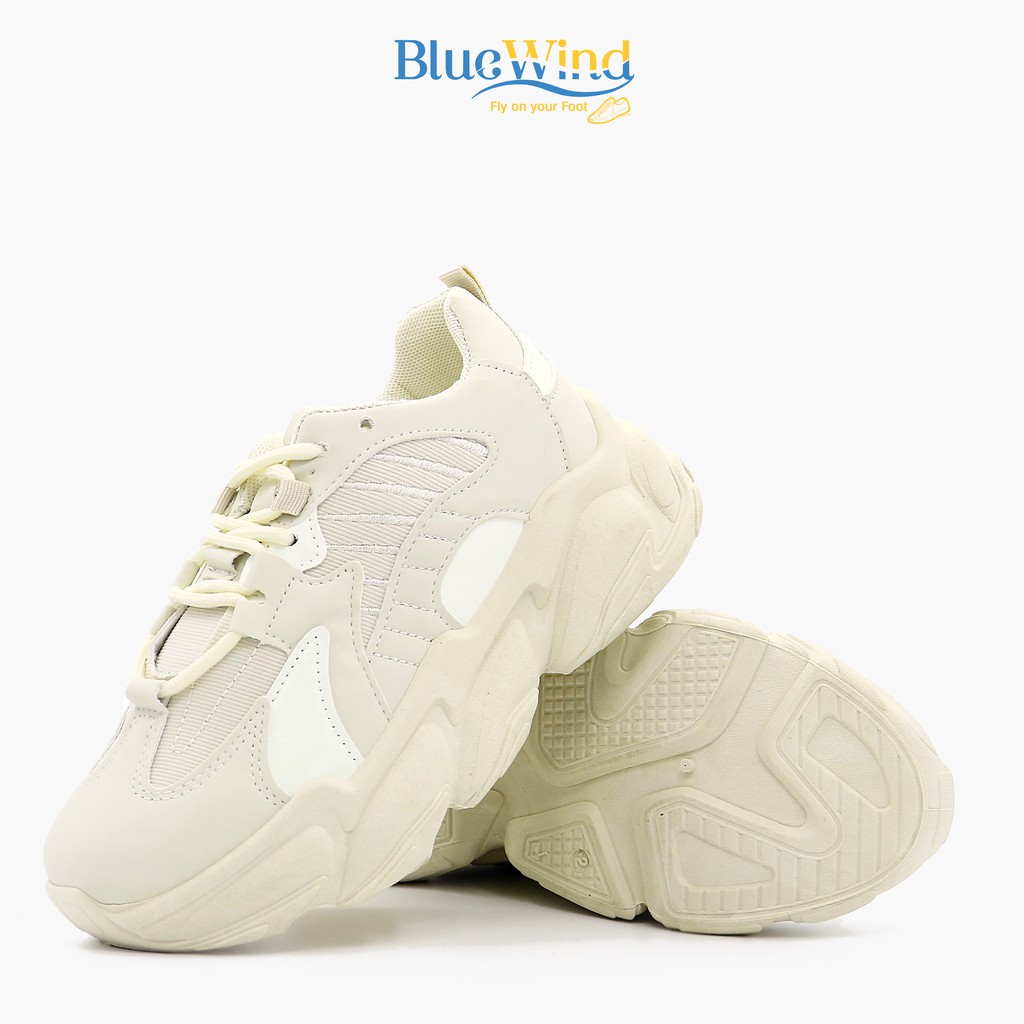 Giày Sneaker Trơn Giày Thể Thao Nữ Đế Cao Da Mềm Kiểu Dáng Hàn Quốc BLUEWIND 68741