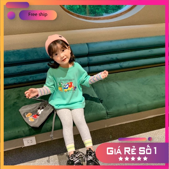 Quần Legging dài bo co giãn mùa thu Hàn Quốc Cho Bé Gái từ 7-28kg Songngukids