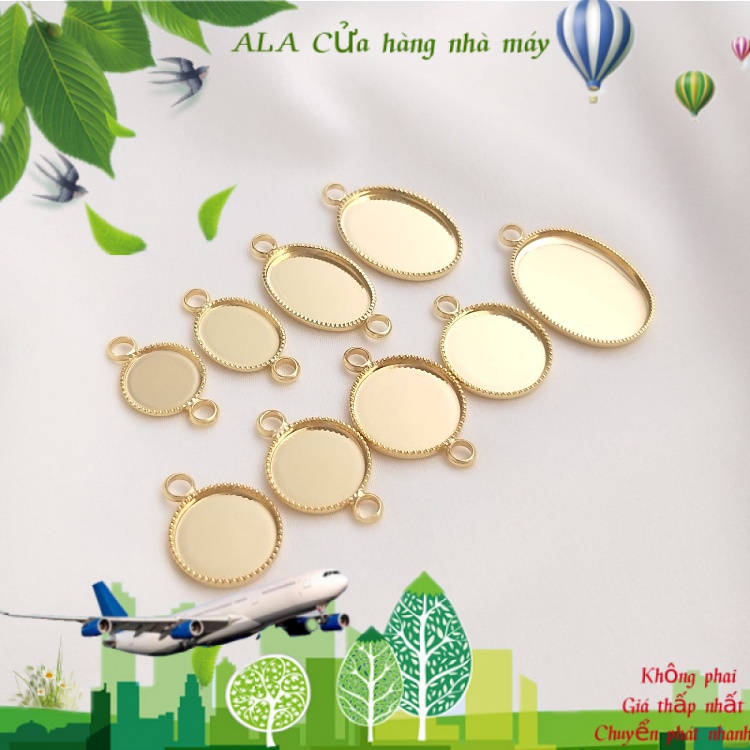 💖Đồ trang sức DIY💖Khay Đựng Bảo Quản Màu Sắc 14K Hình Tròn/ Oval Dùng Làm Thủ Công DIY【Nắp hạt/ Miếng đệm】