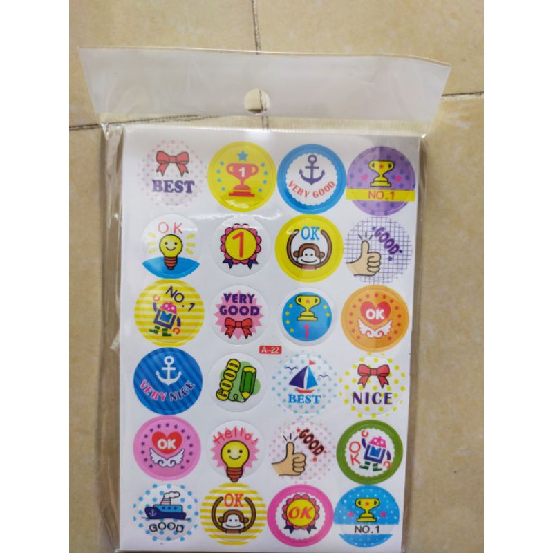 10 tập Stickers lời khen Tiếng Anh