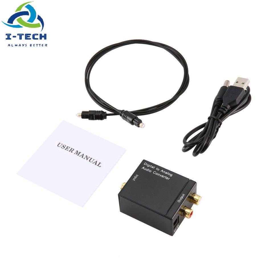 Digital Optical Coaxial Toslink Signal to Analog Audio Converter Adapter RCA