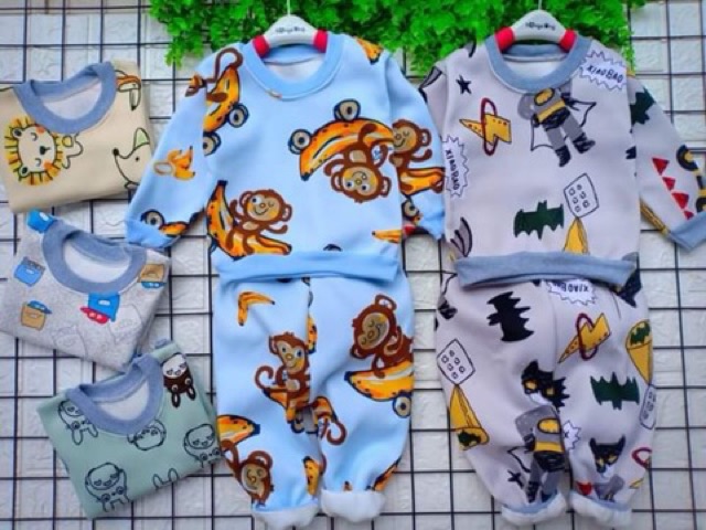 Set 5 bộ nỉ bông chất nỉ bông quảng châu đẹp cho bé trai