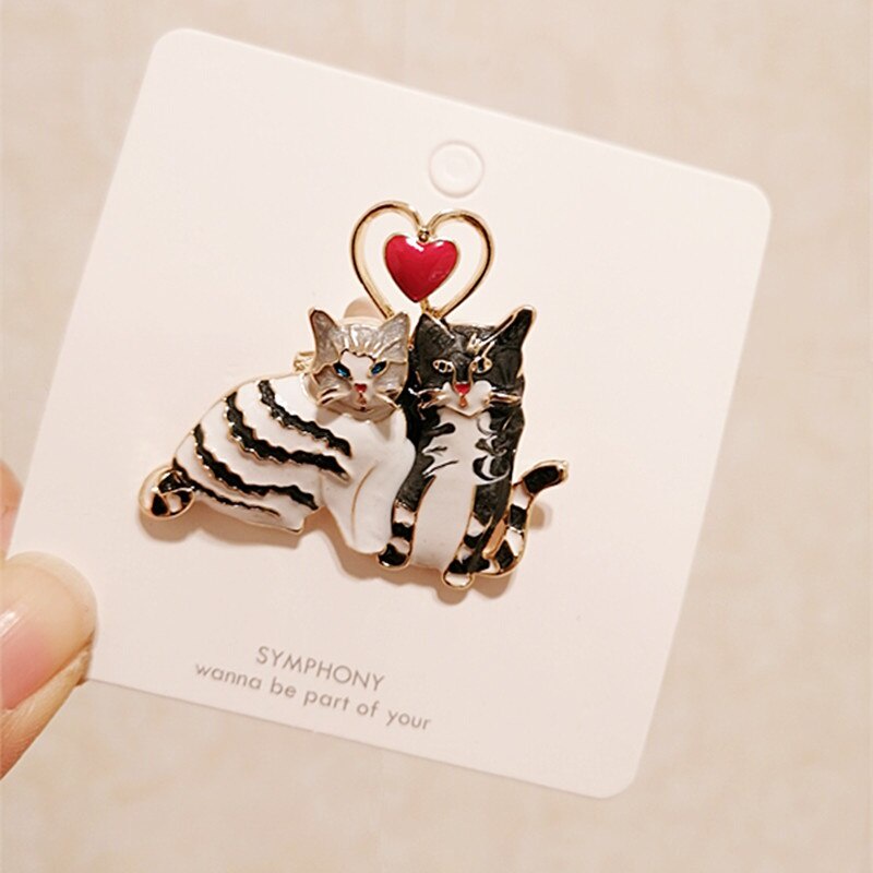 Ghim Cài Áo Kim Loại Hình Mèo Dễ Thương