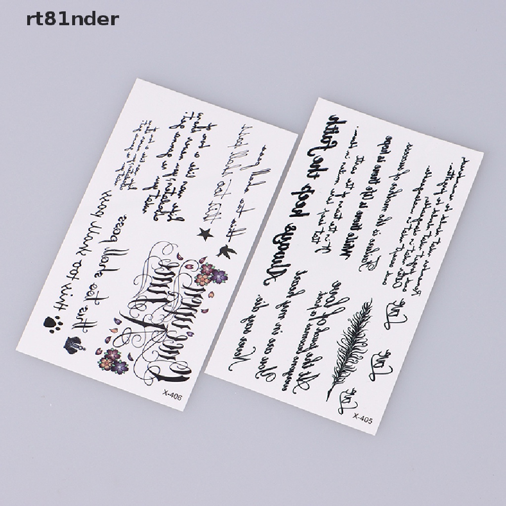 1 miếng dán hình xăm tạm thời chống thấm nước in chữ tiếng anh cá tính cho nam và nữ