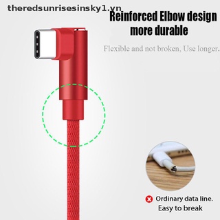 ##TSS## Braided 90 Degree Right Angle Type C/IOS/ Micro USB Fast Data Sync Charger Cable .