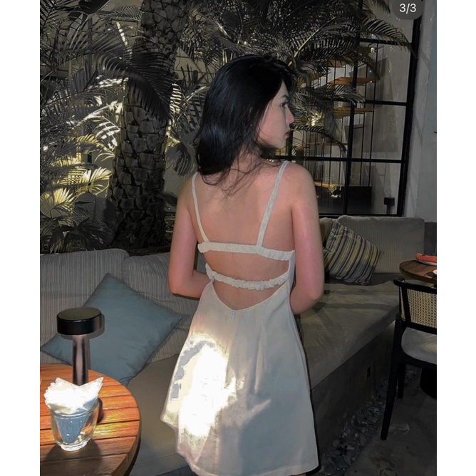 ĐẦM 2 DÂY TRẮNG SEXY HỞ LƯNG QUYẾN RŨ DÀNH CHO NỮ