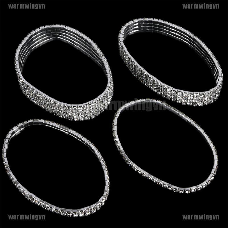 Multilayer Row Crystal Rhinestone Stretch Beach Anklet Chain Bracelet Jewelry ingvn | BigBuy360 - bigbuy360.vn
