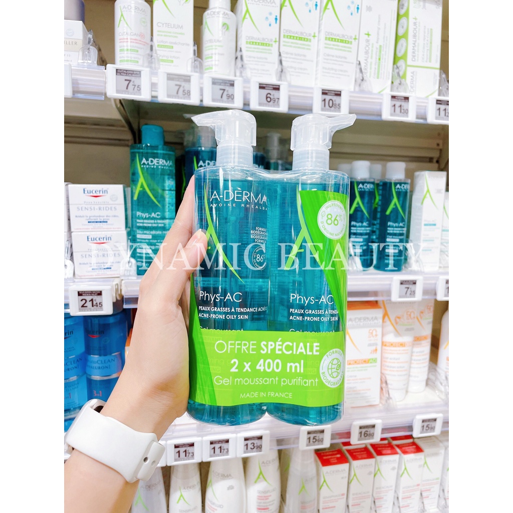 Aderma sữa rửa mặt A-Derma gel moussant purifiant phys-ac 200ml - 400ml