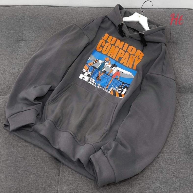 Áo hoodie nỉ mũ màu nâu 5D Junior Ht