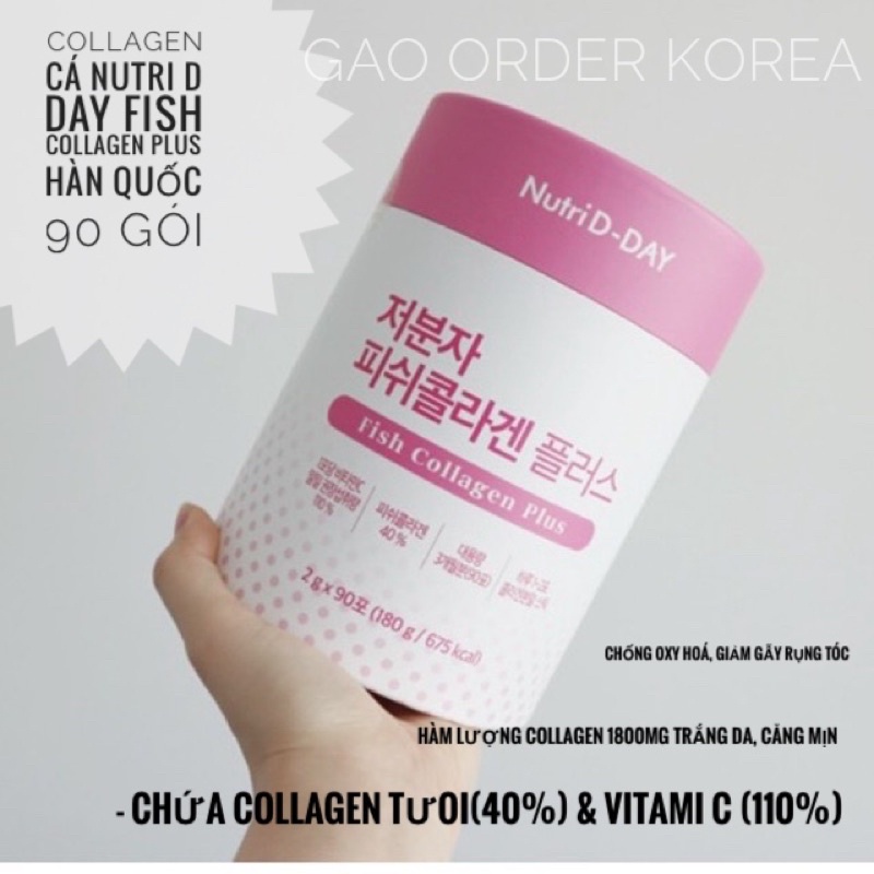 Collagen CÁ NUTRI D DAY Fish Collagen Plus Hàn Quốc (90gói dùng 3 tháng)