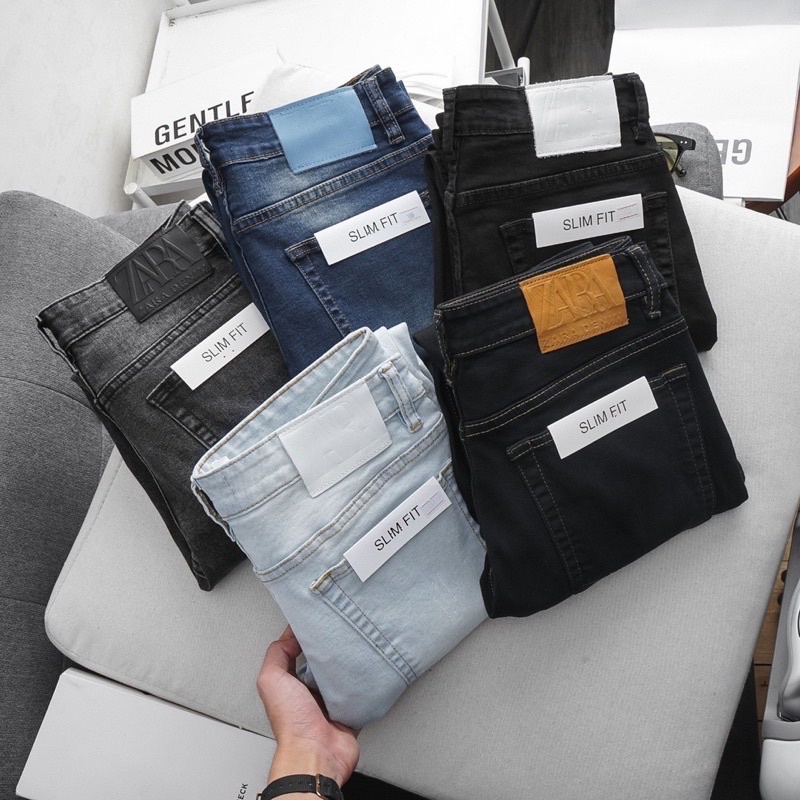 [⚡️ SALE 24%]-Quần jean nam vnxk đen xám Quần bò nam ống ôm