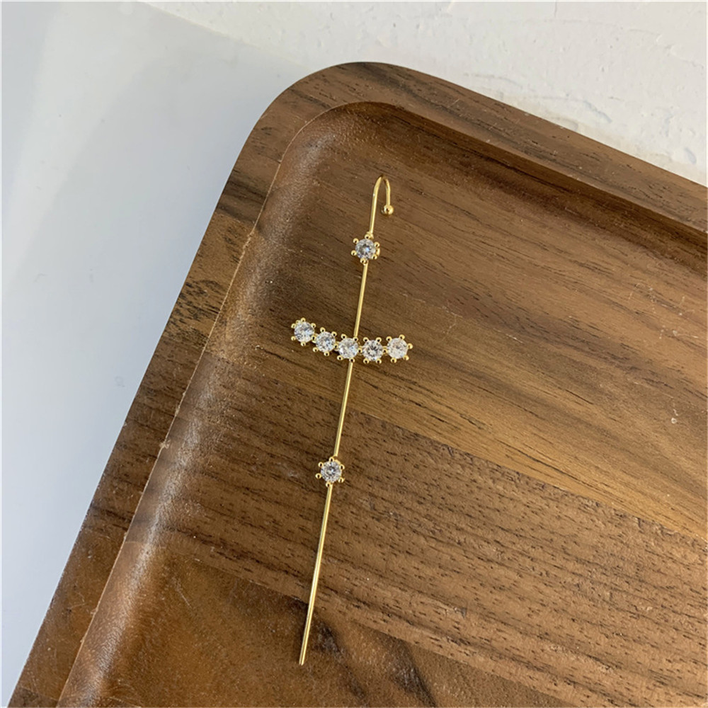 Khuyên Xỏ Tai Thanh Dài Khảm Đá Thời Trang Phong Cách Hàn Quốc Cho Nữ