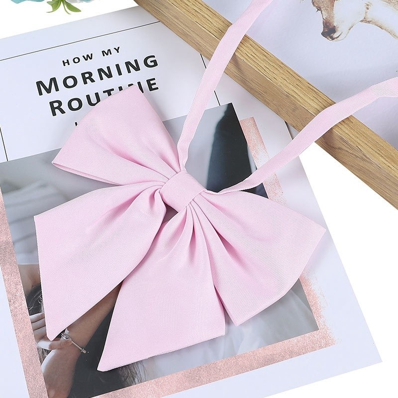 Nơ Cài Áo Đồng Phục Màu Trơn Kiểu Dáng Dễ Thương Cho Nữ