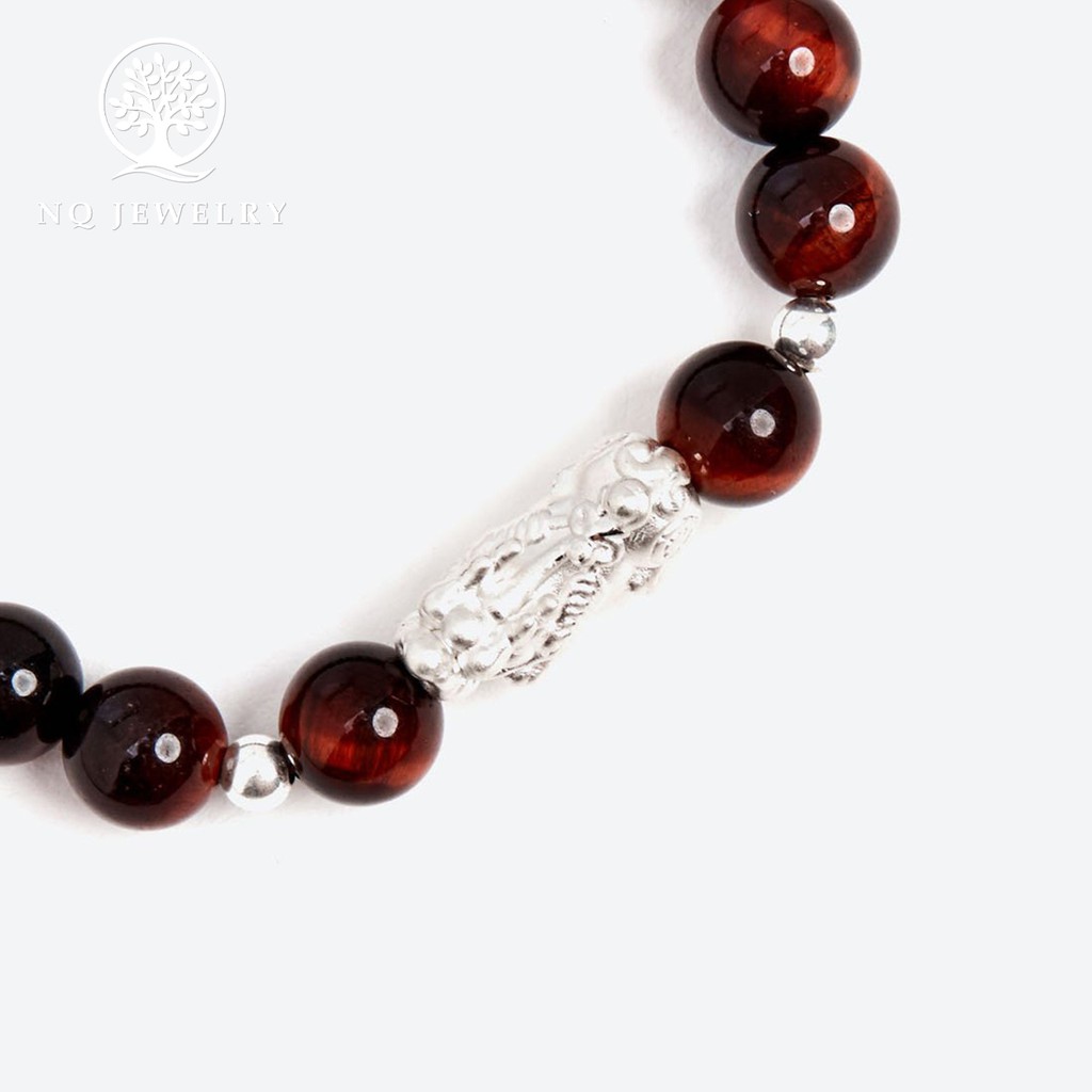 Vòng tay charm tỳ hưu bạc trắng - NQ Jewelry