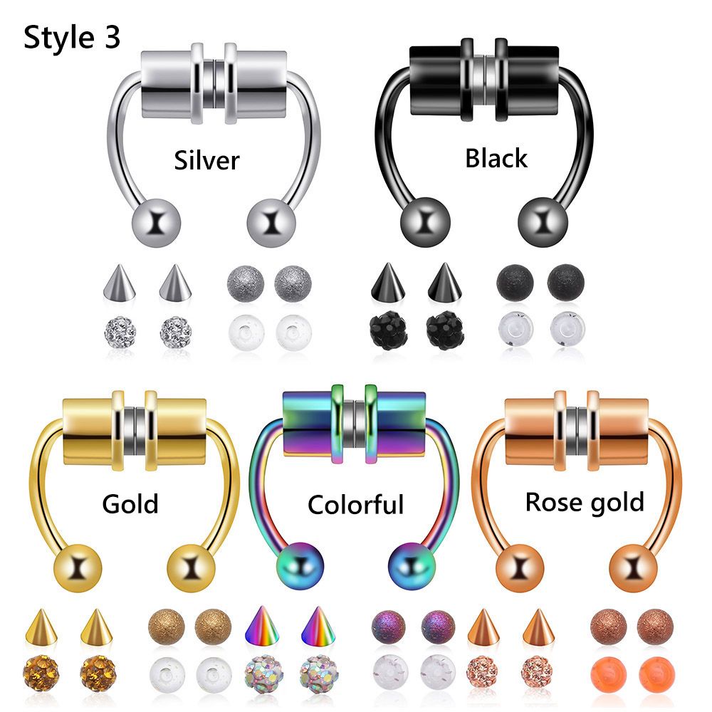 Khuyên Mũi Bằng Thép Không Gỉ 316L Từ Tính Không Cần Xỏ Khuyên Mũi Thời Trang Dành Cho Nữ