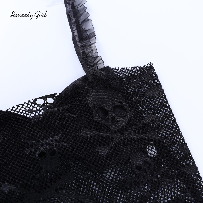 Áo không tay nữ in họa tiết đầu lâu cá tính