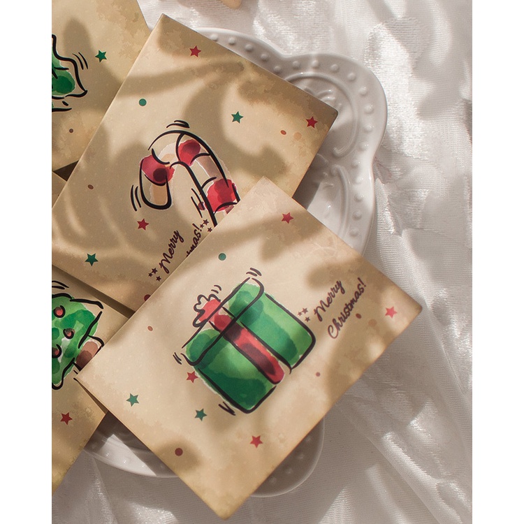 Phong Bì Thư Màu Nâu Phong Cách Retro Dùng Để Trang Trí Giáng Sinh