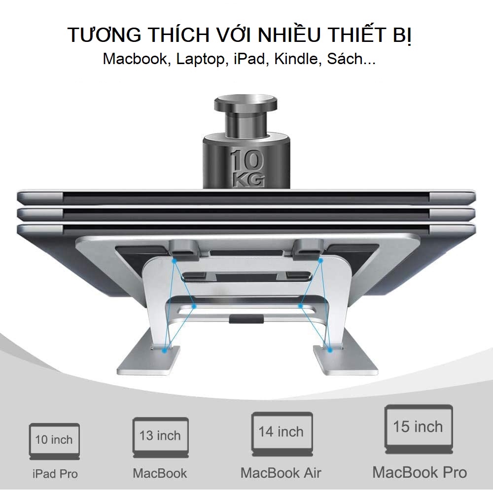 Giá Đỡ Máy Tính, Laptop, iPad, Macbook Hợp Kim Nhôm Cao Cấp. Hỗ Trợ Tản Nhiệt Chống Mỏi Cổ, Vai, Gáy FS-0105