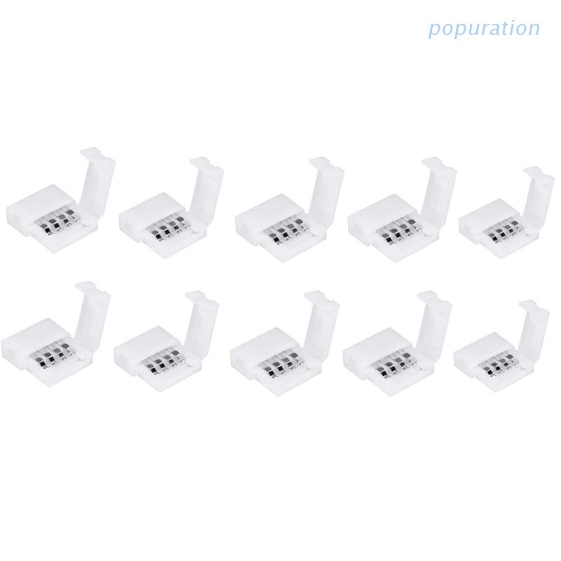 Set 10 Đầu Nối Đèn Led 4 Pin 10mm Rgb