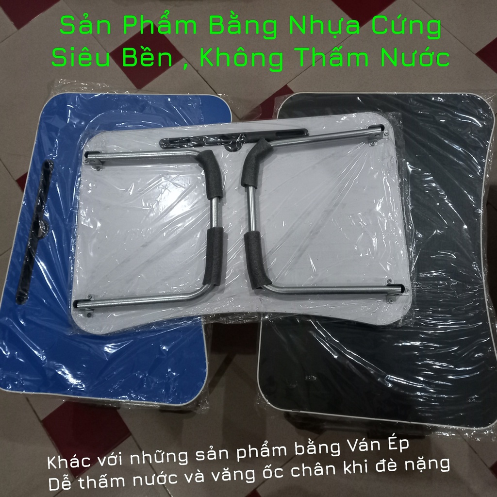 Bàn nhựa xếp học sinh đa năng chân sắt, bàn xếp gấp gọn có khe cấm ipad ( Kích thước 40x60x30cm )