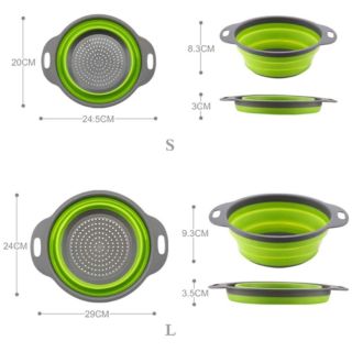 Set 2 rổ silicone gấp gọn